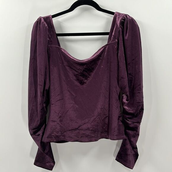 Express Purple Long Sleeve Top Medium New - Picture 9 of 12